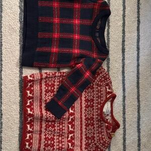 Red and Navy Plaid Sweater Set